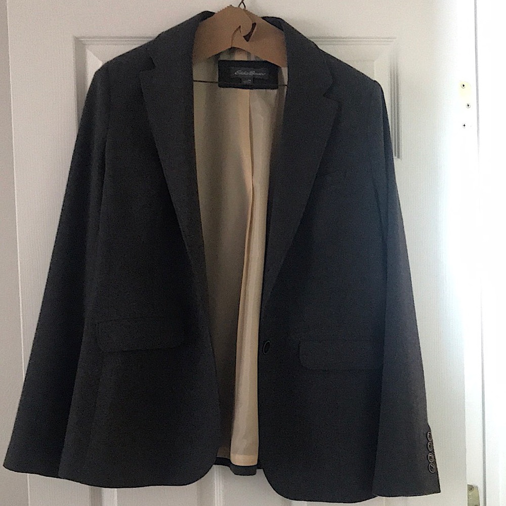 Eddie Bauer Dark Grey Wool Blazer SIZE 14T